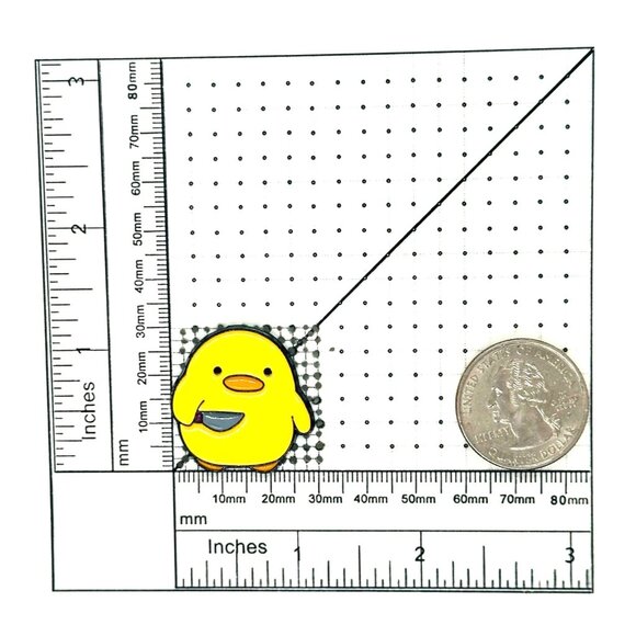 🤩Cute Yellow Duck Chick With Knife Enamel Pin Badge Animal Brooch Yellow Oz New - Picture 6 of 6
